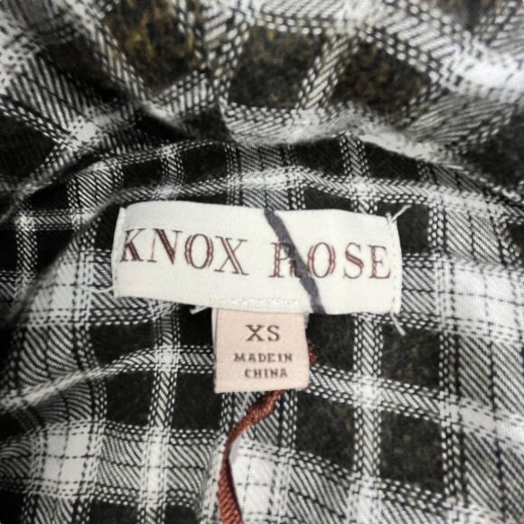 Knox Rose Top Women’s Size XS Open Front Wraparound Lightweight Flannel Plaid - Picture 5 of 12